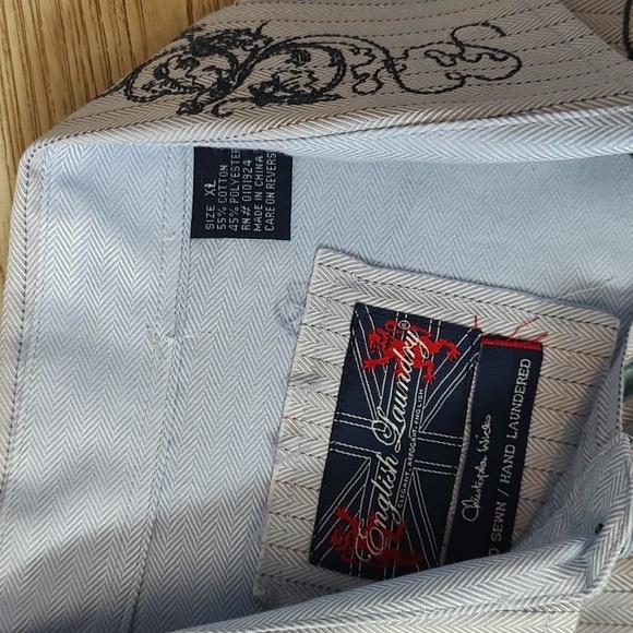 ENGLISH LAUNDRY Long Sleeve Cuffed Shirt with Embroidered Detail XL - Picture 4 of 9